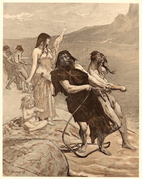 Fernand Cormon (aka Fernand-Anne Piestre, French, 1845 - 1924). Cité Lacustre, 1897. Collotype