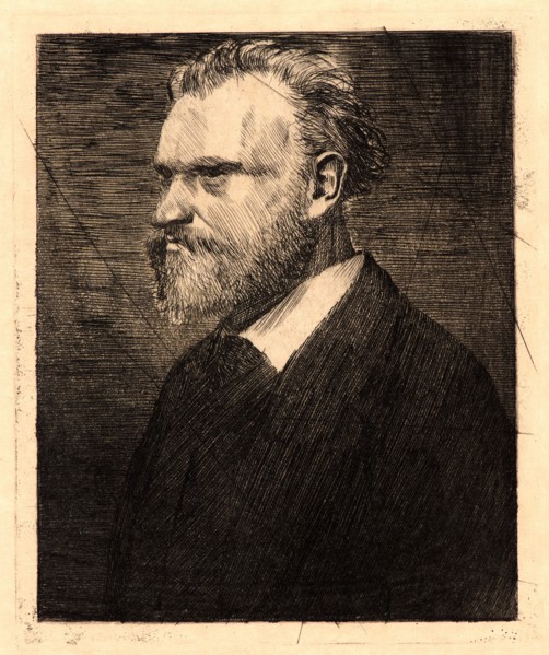 Edgar Degas (aka Edgar Germain Hilaire Degas) (French, 1834 - 1917). Manet en buste, 1864. Etching