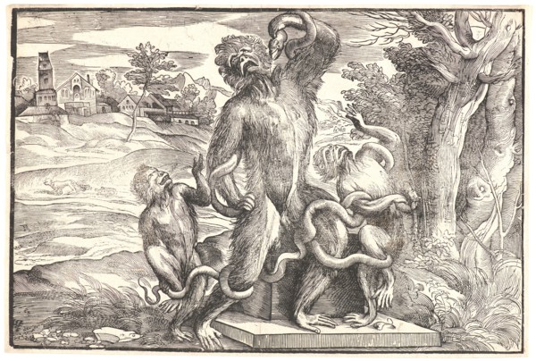 NicolÃ² Boldrini after Titian (Italian (Venetian), ca. 1488 - 1576). Caricature of the LaocoÃ¶n