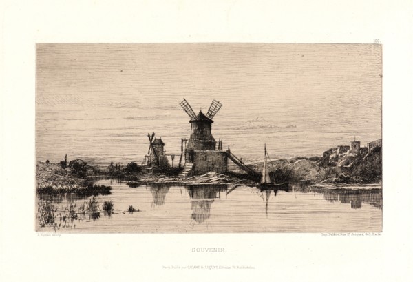 Adolphe Appian (French, 1818 - 1898). Souvenir, 1873-1874. Etching.