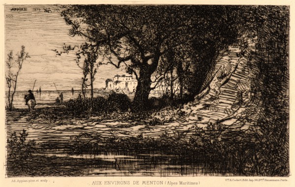 Adolphe Appian (French, 1818 - 1898). Near Menton (Aux Environs de Menton, Alpes Maritimes), 1879.