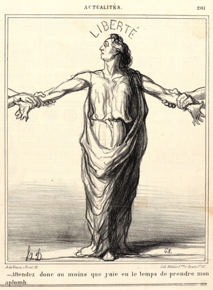 Honoré Daumier (French, 1808 - 1879). Attendez donc au moins que j'aie eu le temps..., 1869. From