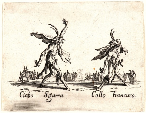 Jacques Callot (French, 1592 - 1635). Cicho Sgarra and Collo Francisco, 1622 and later. From Balli