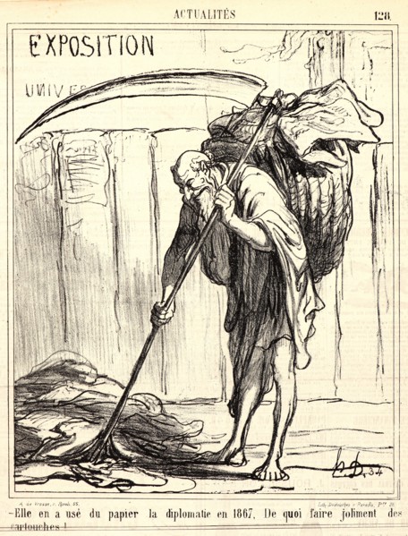 Honoré Daumier (French, 1808 - 1879). Elle en usé du papier la diplomatie en 1867..., 1867. From