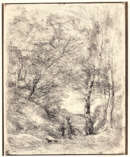 Jean-Baptiste-Camille Corot (French, 1796 - 1875). Les Jardins d'Horace, 1855. From Quarante