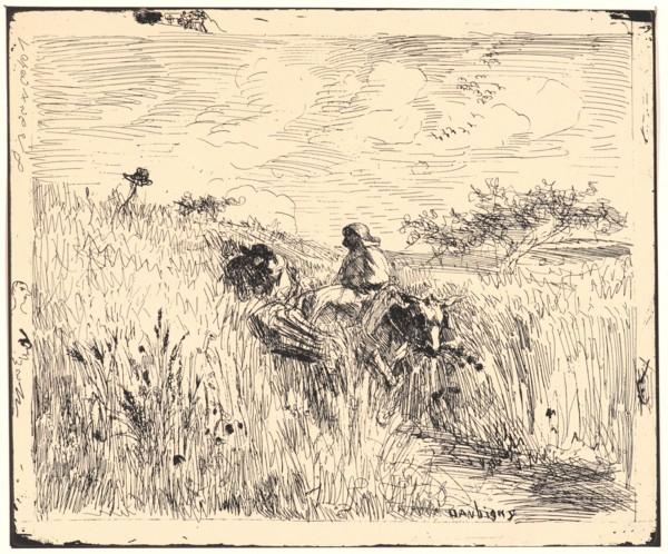 Charles FranÃ§ois Daubigny (French, 1817 - 1878). Sentier dans les Blés, 1862. From Quarante