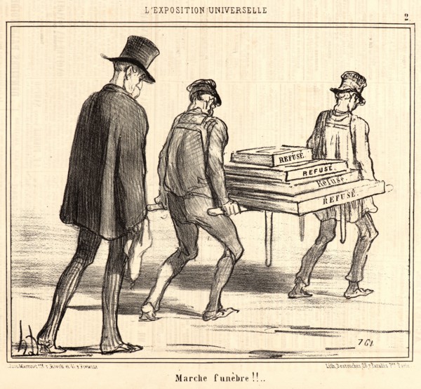 Honoré Daumier (French, 1808 - 1879). Marche funébre!!, 1855. From L'Exposition Universelle.