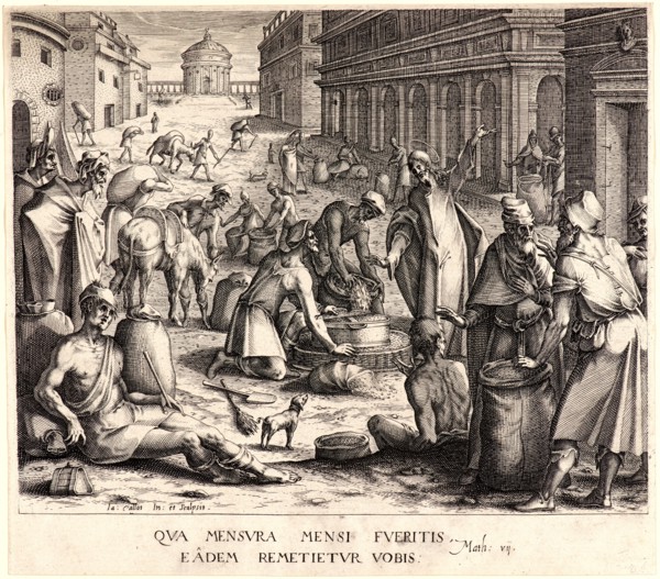 Jacques Callot (French, 1592 - 1635). The Grain Weighers (Les Mésureures de Grain), ca. 1608-1611.