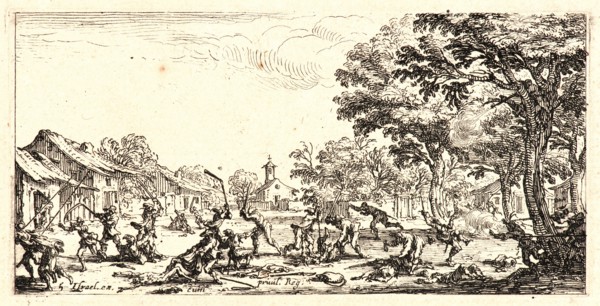 Jacques Callot (French, 1592 - 1635). The Revenge of the Peasants (La Revanche des Paysans), 1636.