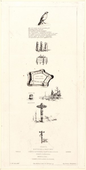 Charles Meryon (French, 1821 - 1868). Rebus: Béranger was not really strong, for he never had the