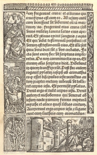 Anonymous (French). Sheet from a Book of Hours, 1520. Metal cut on vellum.