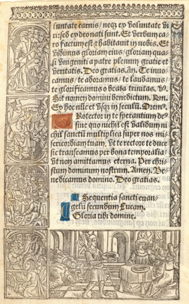 Anonymous (French). Sheet from a Book of Hours, 1520. Metal cut on vellum.
