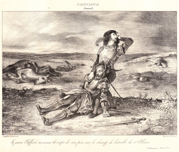 EugÃ¨ne Delacroix (French, 1798 - 1863). Young Clifford Finding the Body of His Father (La jeune