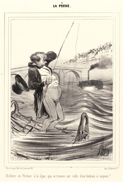 Honoré Daumier (French, 1808 - 1879). Malheur au PÃªcheur a la ligne..., 1840. From La PÃªche.