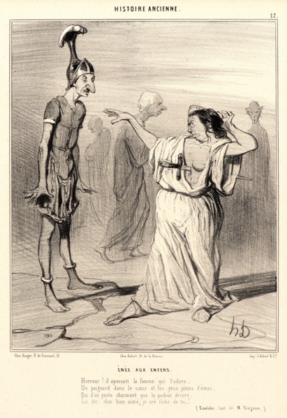 Honoré Daumier (French, 1808 - 1879). Ãânée aux Enfers, 1842. From Histoire Ancienne. Lithograph on