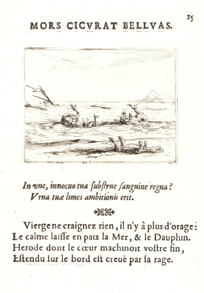 Jacques Callot (French, 1592 - 1635). Les Dauphins et le Crocodile, 17th century. From The Life of