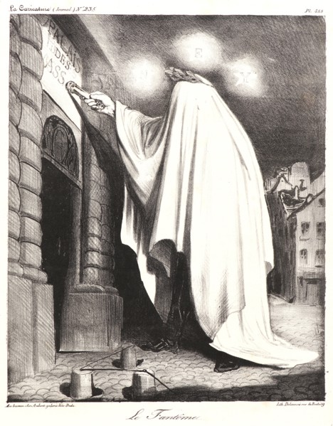 Honoré Daumier (French, 1808 - 1879). Le FantÃ´me, 1835. Lithograph on white wove paper. Image: 270
