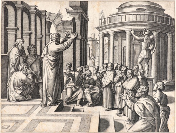Marcantonio Raimondi (Italian, ca. 1470/1482 - 1527/1534) after Raphael (Italian, 1483 - 1520). St.