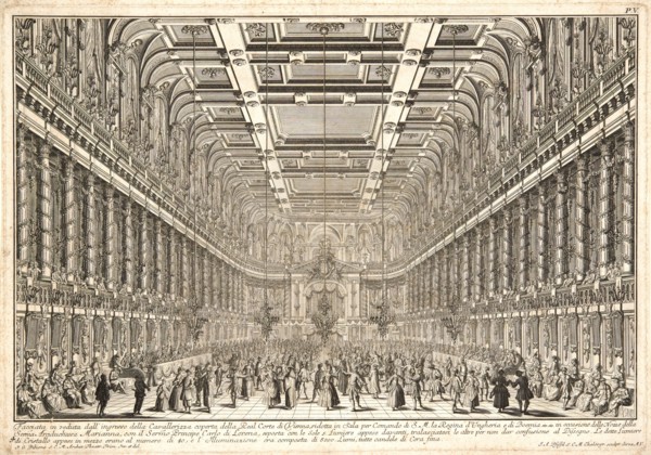 Johann Andreas Pfeffel (German 1674-1748) after Giuseppe Galli Bibiena (Italian, 1696-1756). Ball