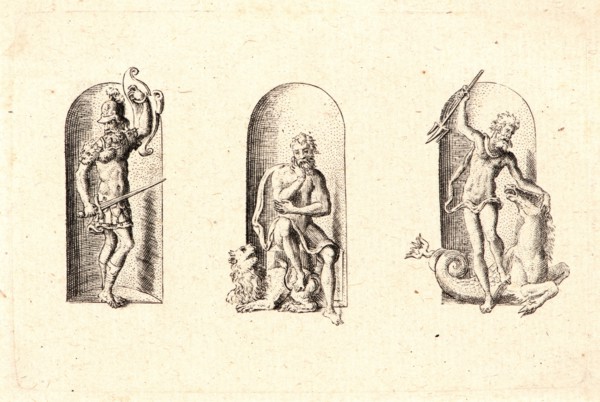 Etienne Delaune (aka Ãâtienne Delaune) (French, ca. 1519 - 1583). Several Gods of Classical