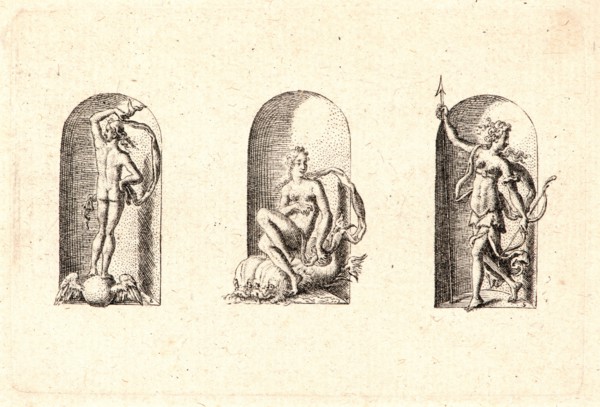 Etienne Delaune (aka Ãâtienne Delaune) (French, ca. 1519 - 1583). Several Gods of Classical