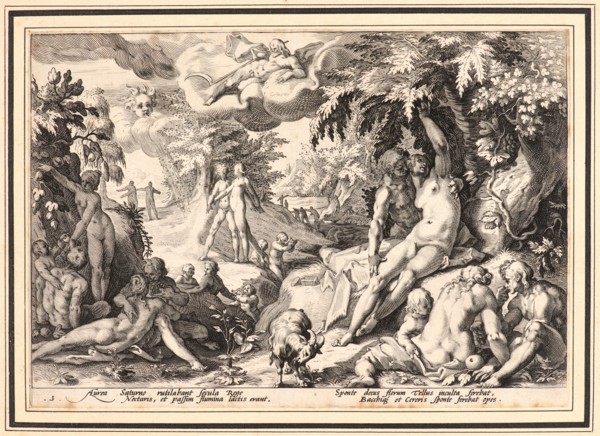 Anonymous after Hendrick Goltzius (Dutch, 1558 - 1617). The Age of Gold, ca. 1589. From