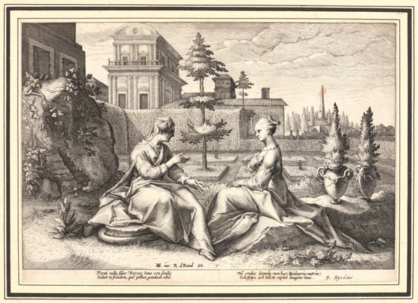 Anonymous after Hendrick Goltzius (Dutch, 1558 - 1617). Juno in the Form of Beroe, Nurse to Semele,