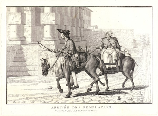 Anonymous. Arrival of the Replacements (Arrivée des Remplacans), ca. 1805. Etching on laid paper.