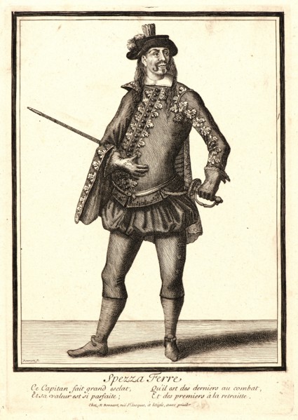 Nicolas Bonnart (French, 1636 - 1718). Spezza Ferre, ca. 1680-1690. From Five Characters from the
