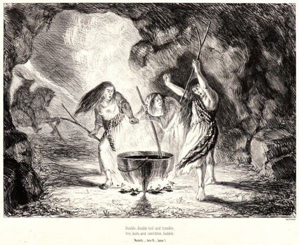 August Jean-Baptiste Meurice (French, 1819 - 1881). The Three Sorceresses, 1841. Lithograph.