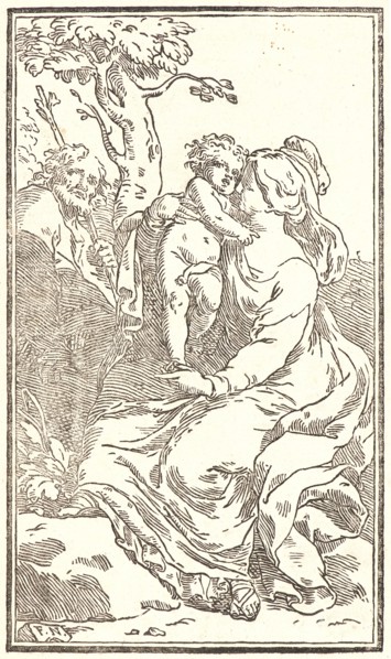 Carlo Francesco Nuvolone (Italian, 1609 - 1662). The Holy Family, ca. 1630- 1660. Woodcut.