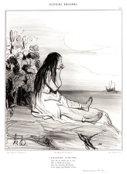Honoré Daumier (French, 1808 - 1879). L'Abandon d'Ariane, 1842. From Histoire Ancienne. Lithograph