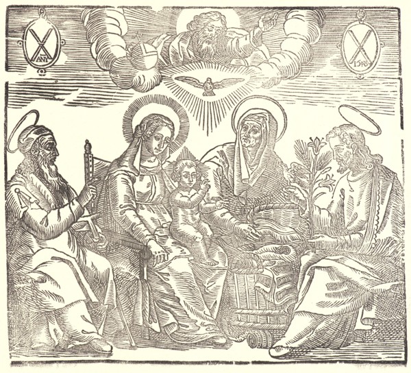 Anonymous (Italian). Holy Family, 16th century (restrike printed 19th or 20th century). Woodcut on
