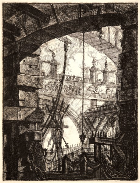 Giovanni Battista Piranesi (Italian, 1720 - 1778). The Grand Piazza, 1761. From Carceri