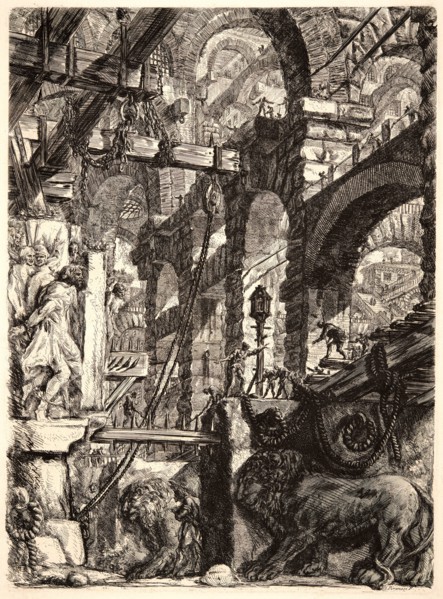 Giovanni Battista Piranesi (Italian, 1720 - 1778). The Lion Bas-Reliefs, 1761. From Carceri