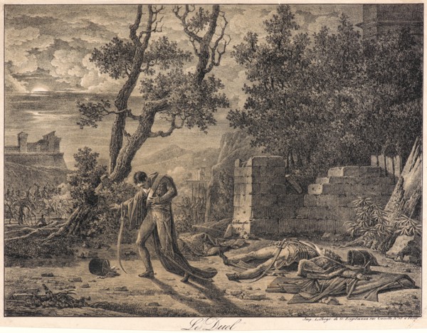Pierre Antoine Mongin (French, 1761/1762 - 1827). Le Duel, 1818. Lithograph printed with one