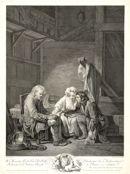 Laurent Cars (French, 1699-1771) after Jean-Baptiste Greuze (French, 1725 - 1805). The Blind Man