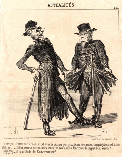 Honoré Daumier (French, 1808 - 1879). Casmajo ...Ratopoil..., 1851. From Actualités. Lithograph on