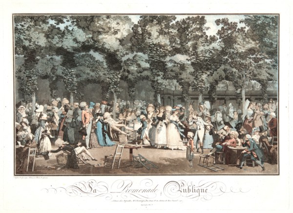 Philibert Louis Debucourt (French, 1755 - 1832). Public Promenade (La Promenade Publique), 1792.