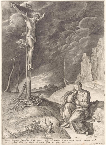 Triumphant Christ on the cross, Hieronymus Wierix, Hans Liefrinck (I), 1563 - before 1573