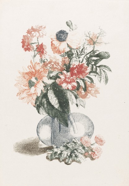 Glass vase with various flowers and a sunflower, Anonymous, Jean Baptiste Monnoyer, Johan Teyler,