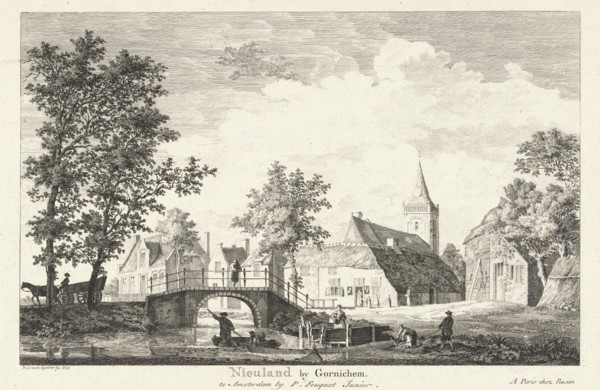 Village view of Nieuwland, The Netherlands, Pierre Fouquet Paulus van Liender (Jr.), Pierre