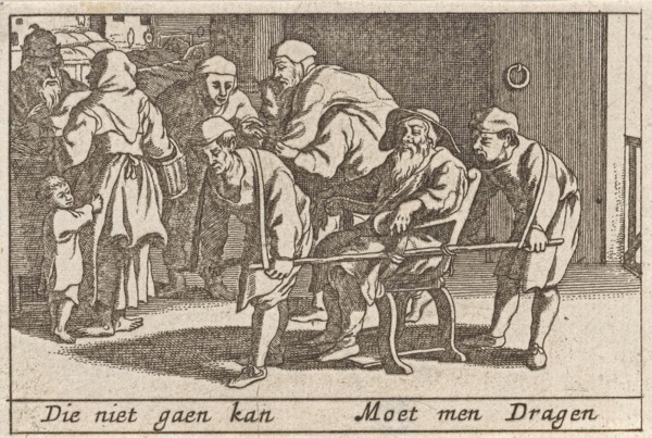 Old men are carried, Pieter Hendricksz. Schut, Claes Jansz. Visscher (II), 1628 - 1650