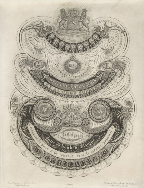 Calligraphy on the concordat between the Courts of Rome and William I, 1827, Antoine Delacroix,
