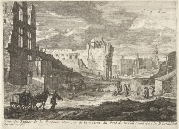 Ruins of the fountain the Spauwer Brussels Belgium, 1695, Augustin Coppens, 1695