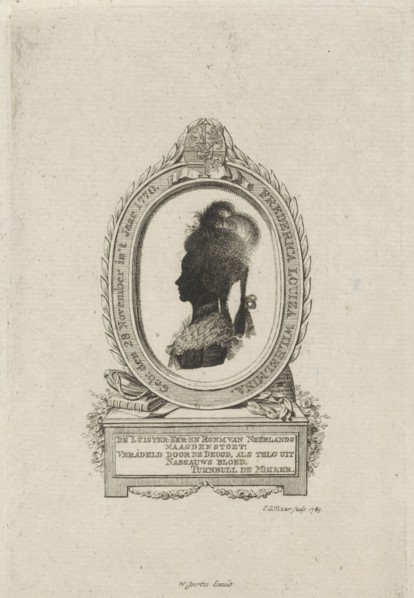 Silhouette Portrait of Louise, Princess of Orange-Nassau, Jan Gerritsz. Visser, William Pieter