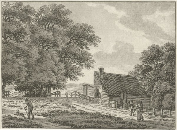 Landscape at Overveen with walkers, Jan Evert Grave, c. 1769 - c. 1805