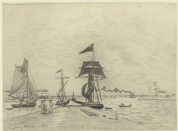 Jetty at Honfleur, Johan Barthold Jongkind, 1865