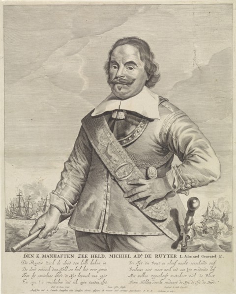 Portrait of Michiel Adriaensz de Ruyter, Jan de Visscher, Frederik de Wit, 1652 - 1701