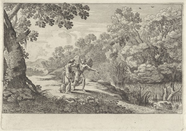 Hagar and the Angel, Herman van Swanevelt, 1629 - 1641